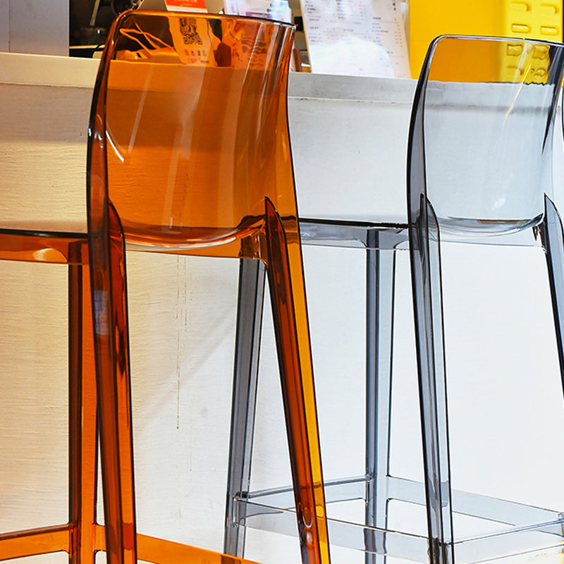 Contemporary Acrylic Low Back Bar Stool Armless Counter Height Stool for Living Room