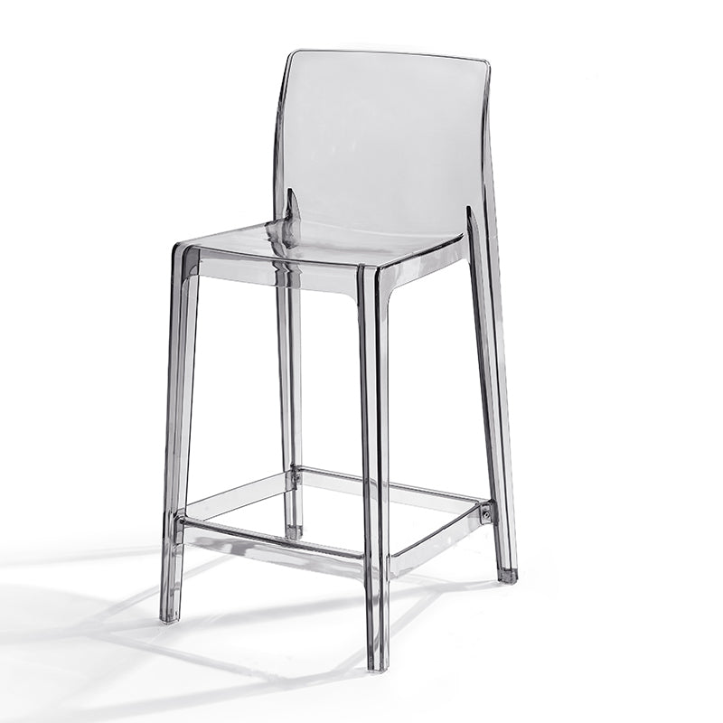 Contemporary Acrylic Low Back Bar Stool Armless Counter Height Stool for Living Room