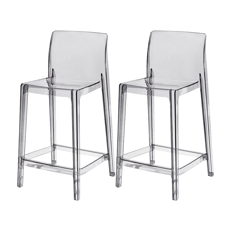 Contemporary Acrylic Low Back Bar Stool Armless Counter Height Stool for Living Room