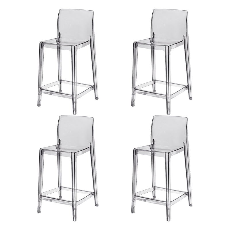 Contemporary Acrylic Low Back Bar Stool Armless Counter Height Stool for Living Room