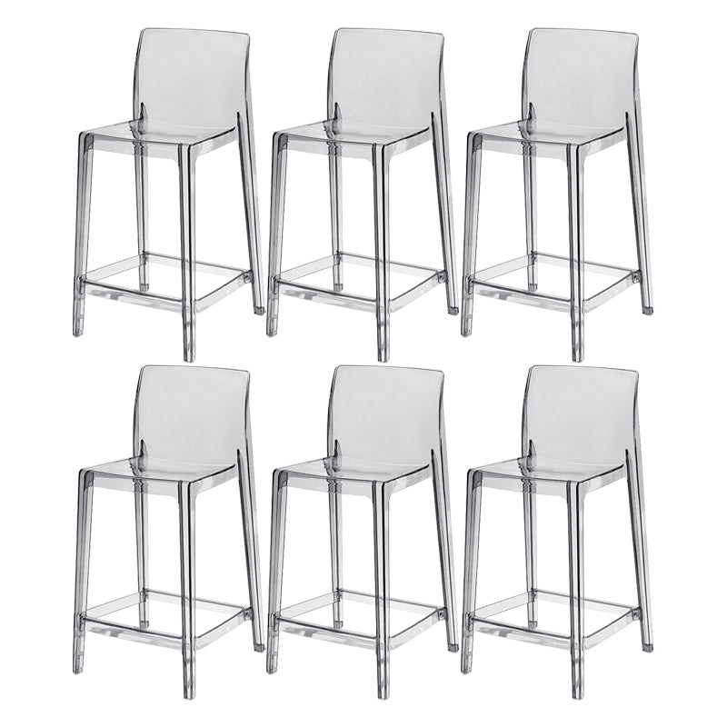 Contemporary Acrylic Low Back Bar Stool Armless Counter Height Stool for Living Room