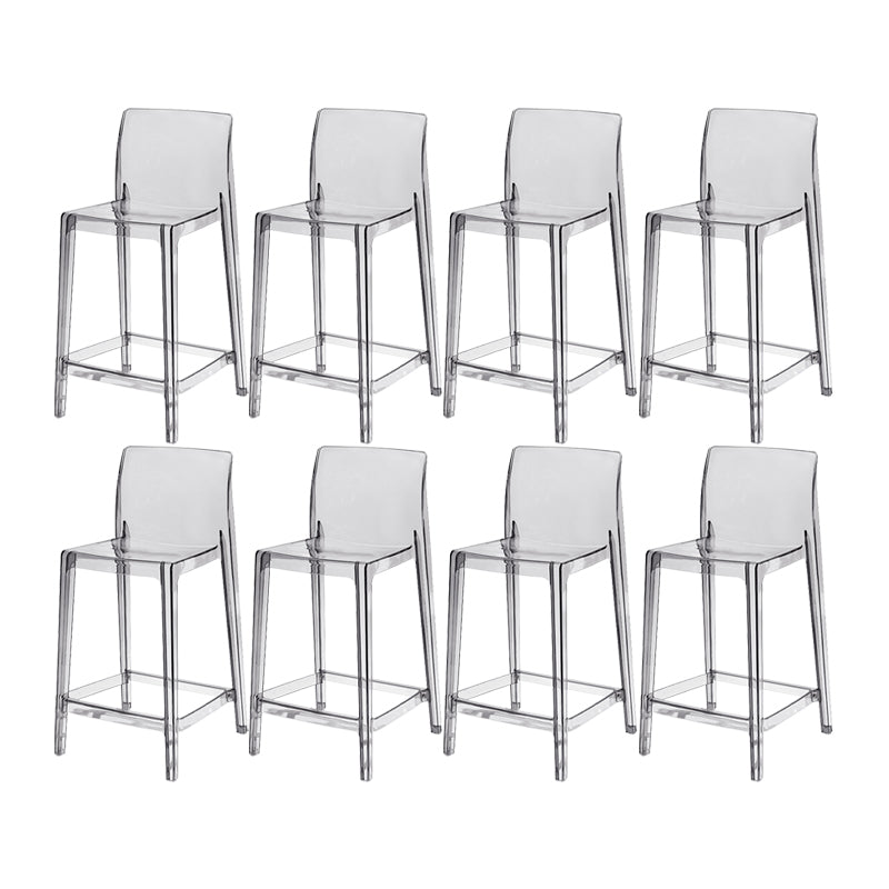 Contemporary Acrylic Low Back Bar Stool Armless Counter Height Stool for Living Room