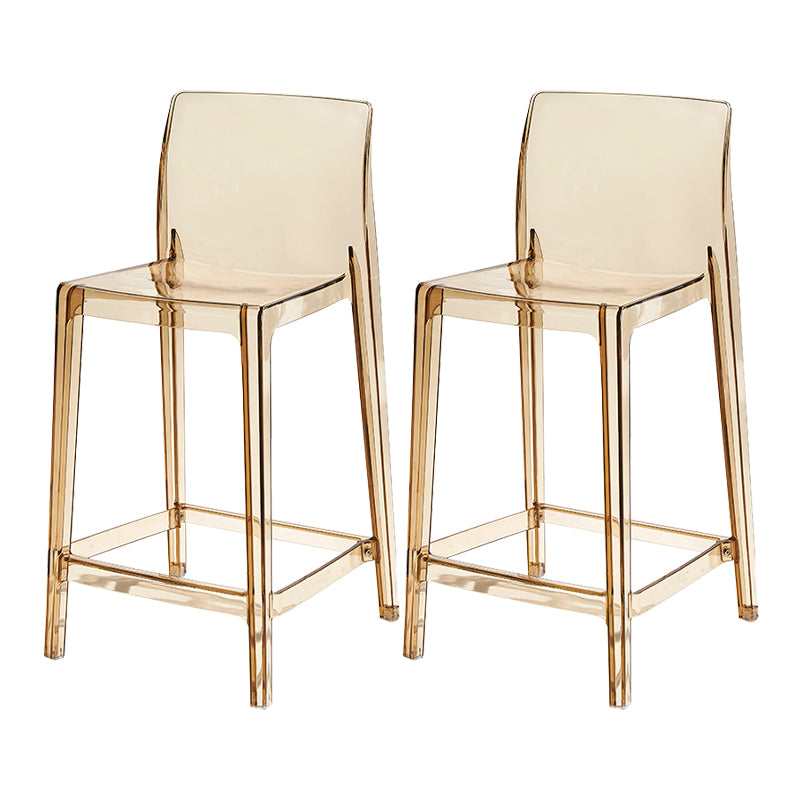Contemporary Acrylic Low Back Bar Stool Armless Counter Height Stool for Living Room