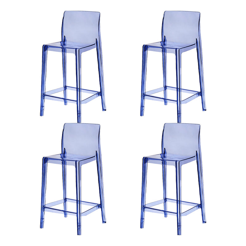 Contemporary Acrylic Low Back Bar Stool Armless Counter Height Stool for Living Room