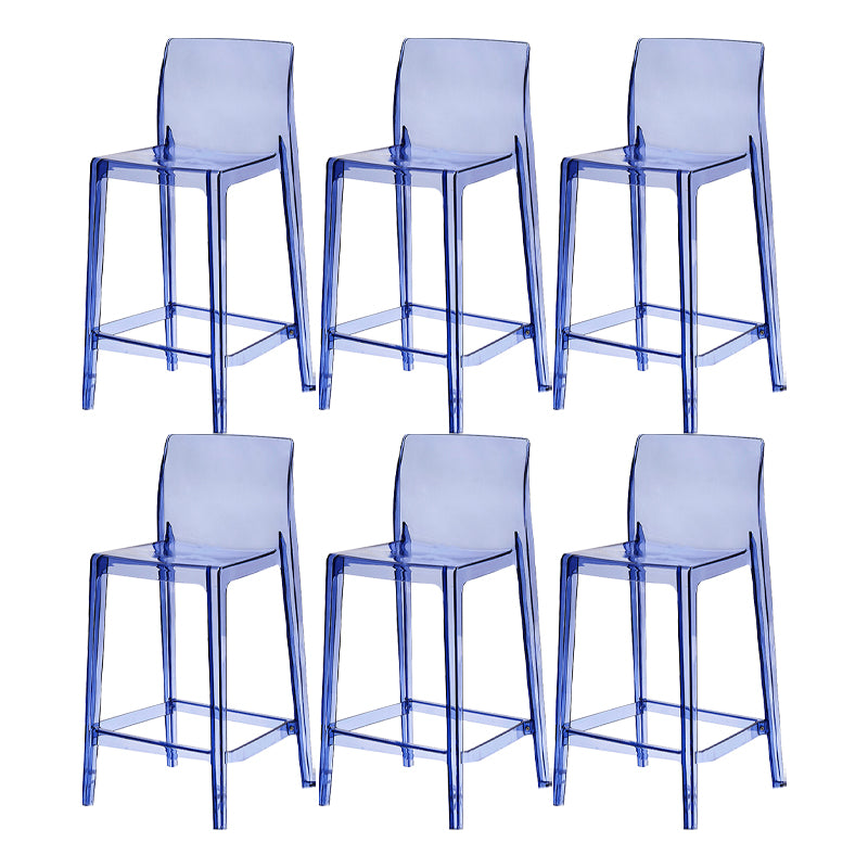Contemporary Acrylic Low Back Bar Stool Armless Counter Height Stool for Living Room