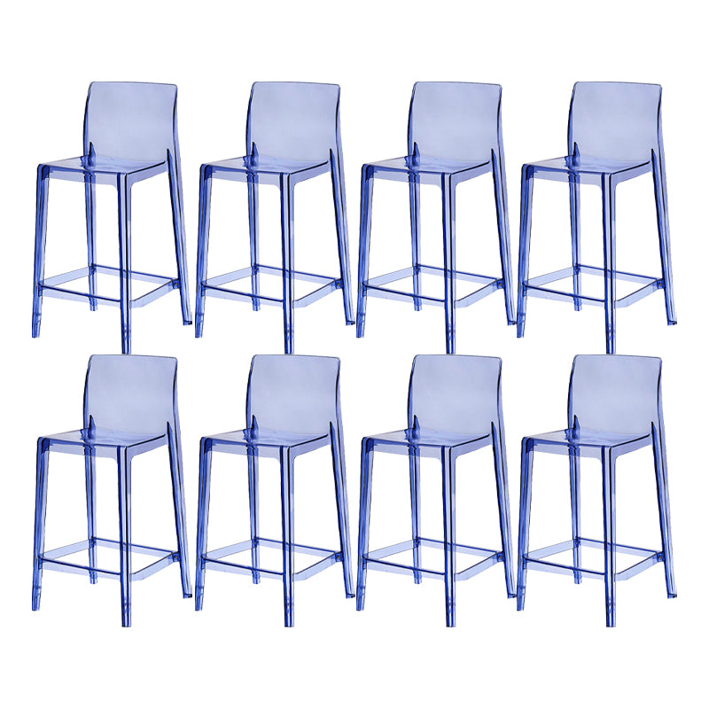 Contemporary Acrylic Low Back Bar Stool Armless Counter Height Stool for Living Room