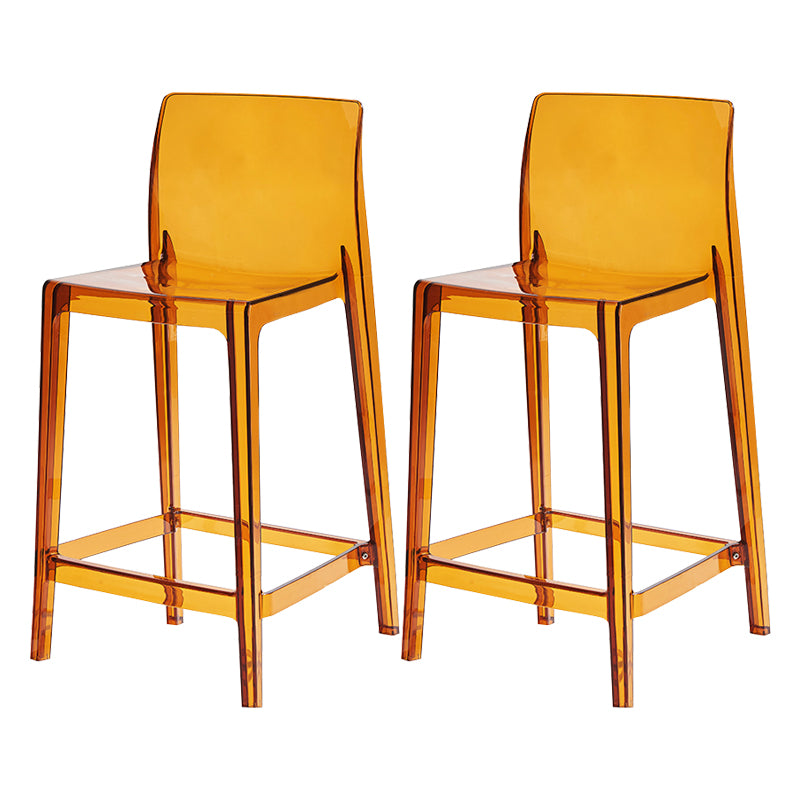 Contemporary Acrylic Low Back Bar Stool Armless Counter Height Stool for Living Room