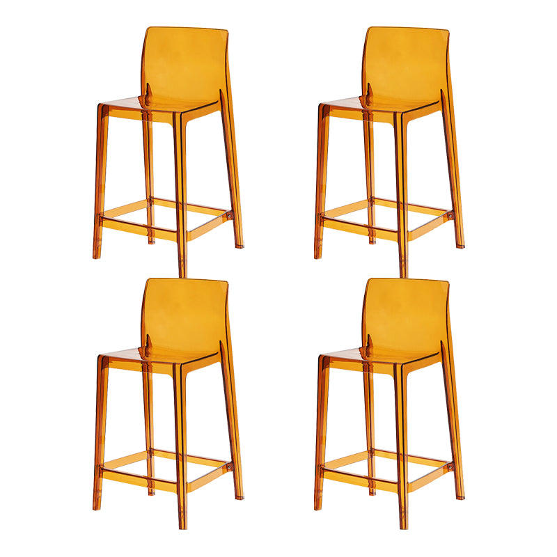 Contemporary Acrylic Low Back Bar Stool Armless Counter Height Stool for Living Room