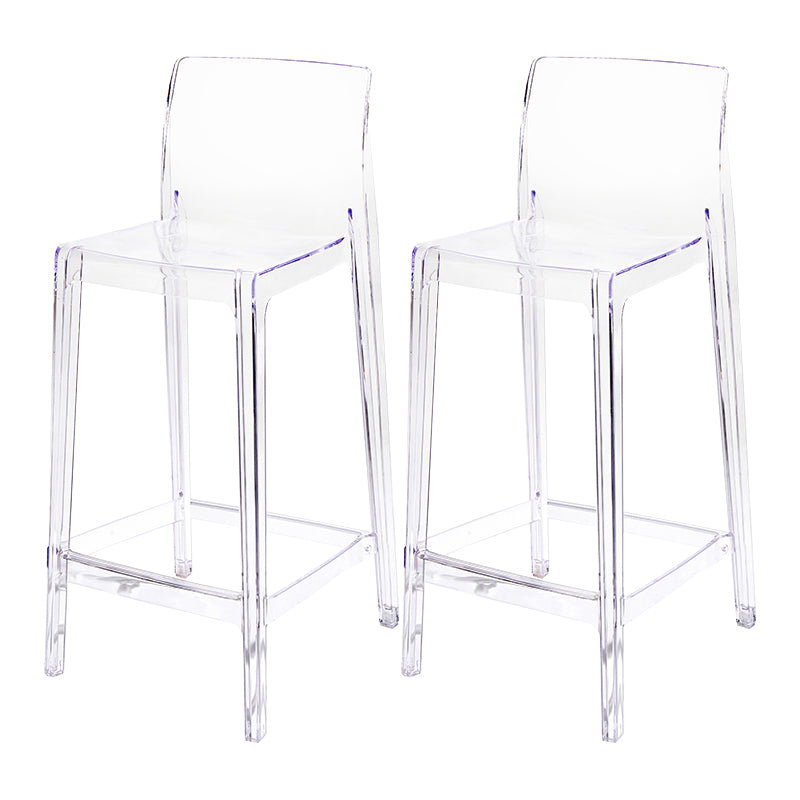 Contemporary Acrylic Low Back Bar Stool Armless Counter Height Stool for Living Room