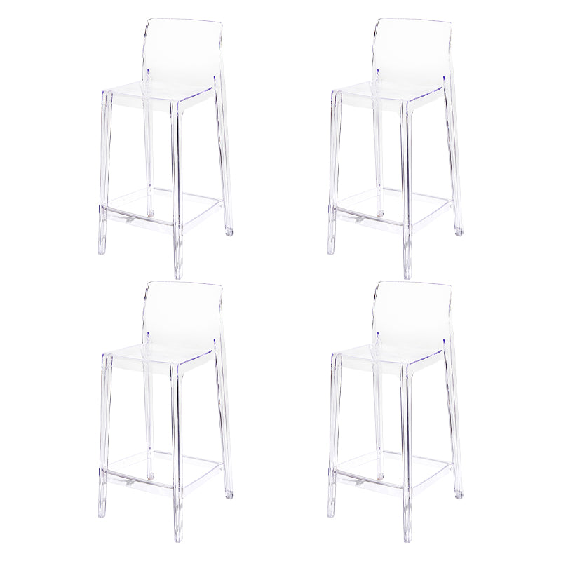 Contemporary Acrylic Low Back Bar Stool Armless Counter Height Stool for Living Room