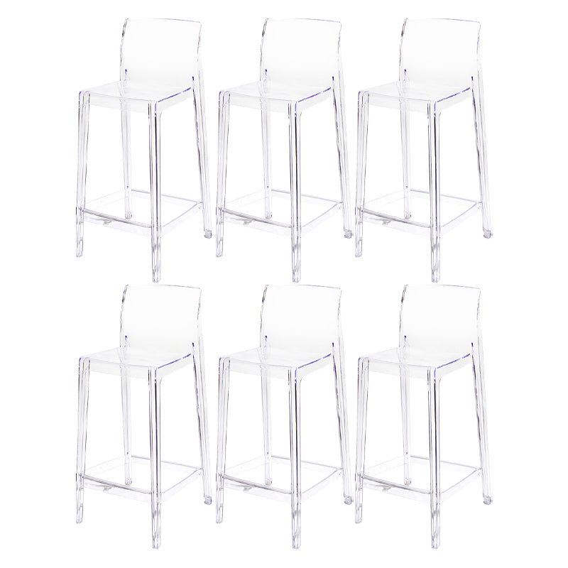 Contemporary Acrylic Low Back Bar Stool Armless Counter Height Stool for Living Room
