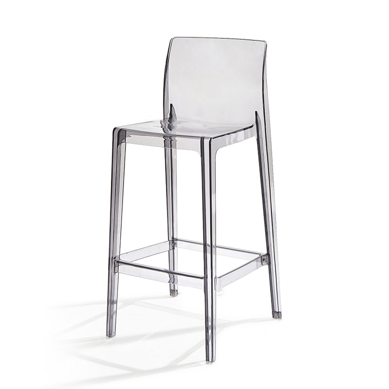Contemporary Acrylic Low Back Bar Stool Armless Counter Height Stool for Living Room