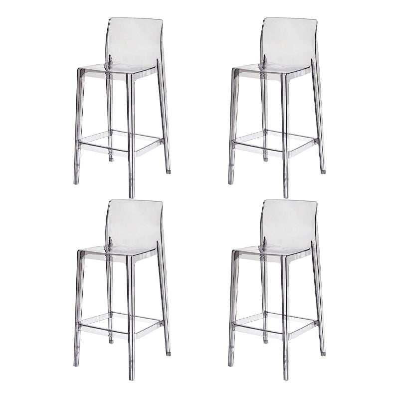 Contemporary Acrylic Low Back Bar Stool Armless Counter Height Stool for Living Room