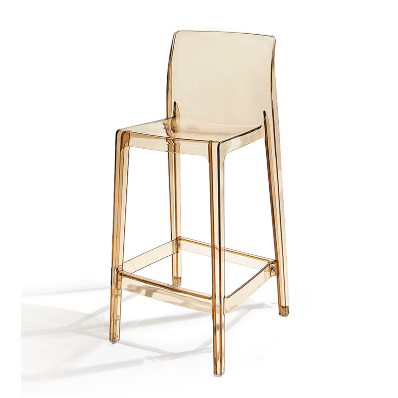 Contemporary Acrylic Low Back Bar Stool Armless Counter Height Stool for Living Room