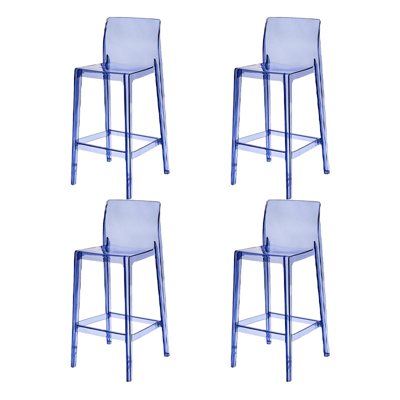 Contemporary Acrylic Low Back Bar Stool Armless Counter Height Stool for Living Room