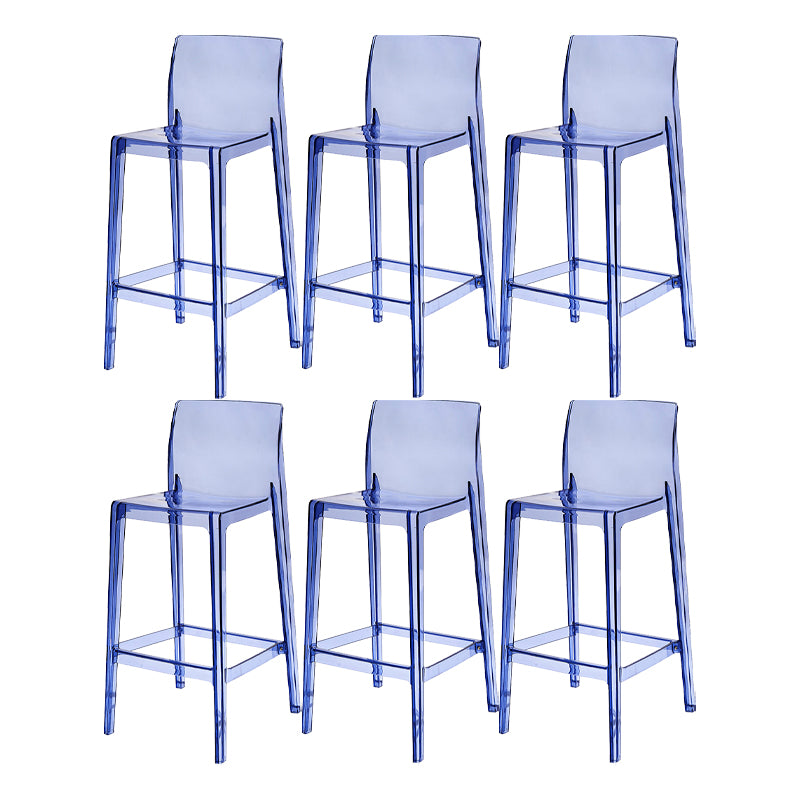 Contemporary Acrylic Low Back Bar Stool Armless Counter Height Stool for Living Room