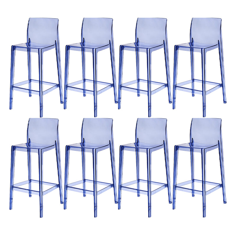 Contemporary Acrylic Low Back Bar Stool Armless Counter Height Stool for Living Room