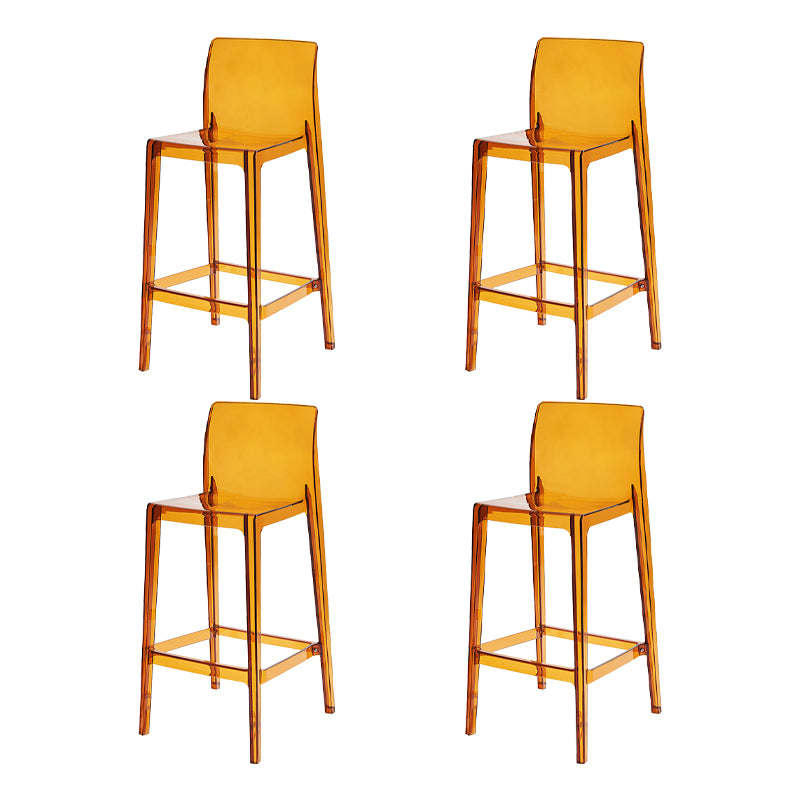 Contemporary Acrylic Low Back Bar Stool Armless Counter Height Stool for Living Room