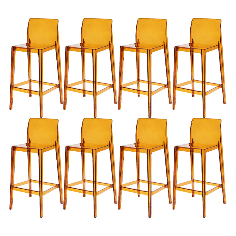 Contemporary Acrylic Low Back Bar Stool Armless Counter Height Stool for Living Room