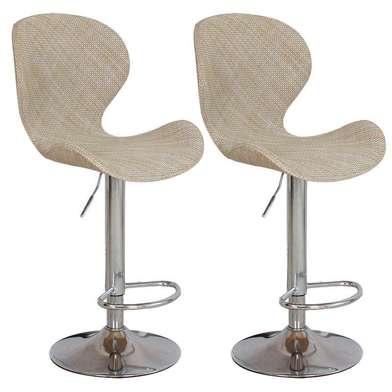 Scandinavian Metal Barstool Faux Leather Low Back Footrest Furniture