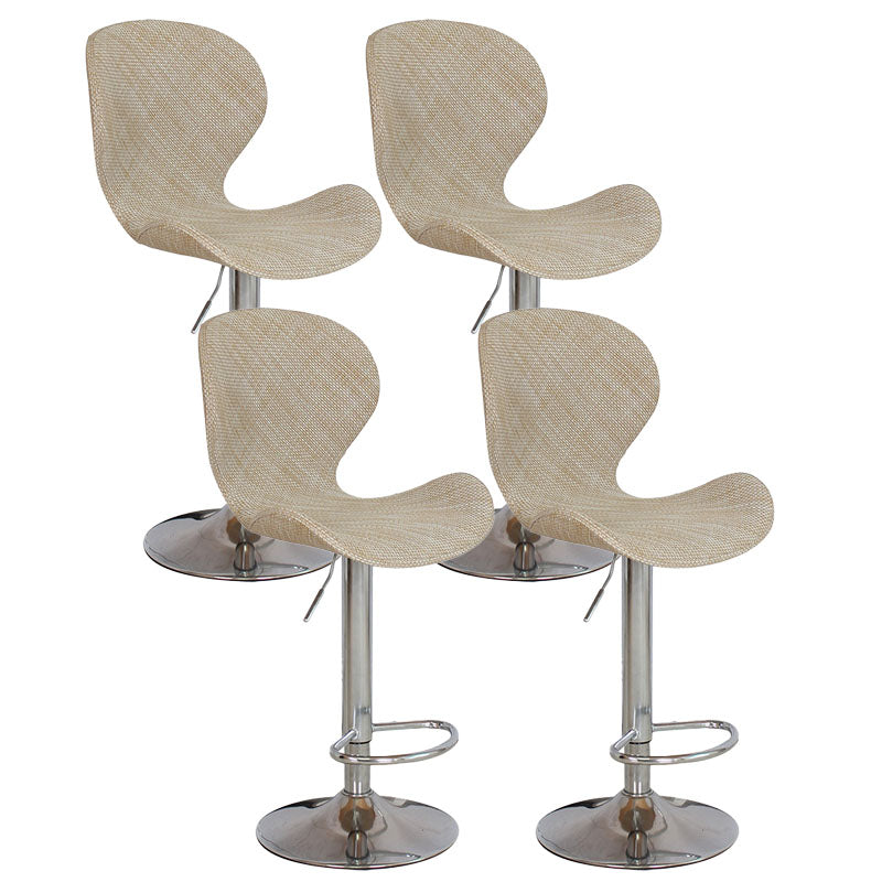 Scandinavian Metal Barstool Faux Leather Low Back Footrest Furniture