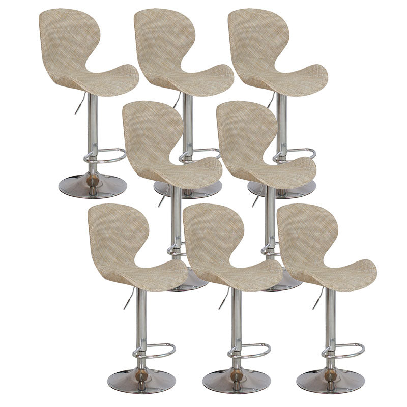 Scandinavian Metal Barstool Faux Leather Low Back Footrest Furniture