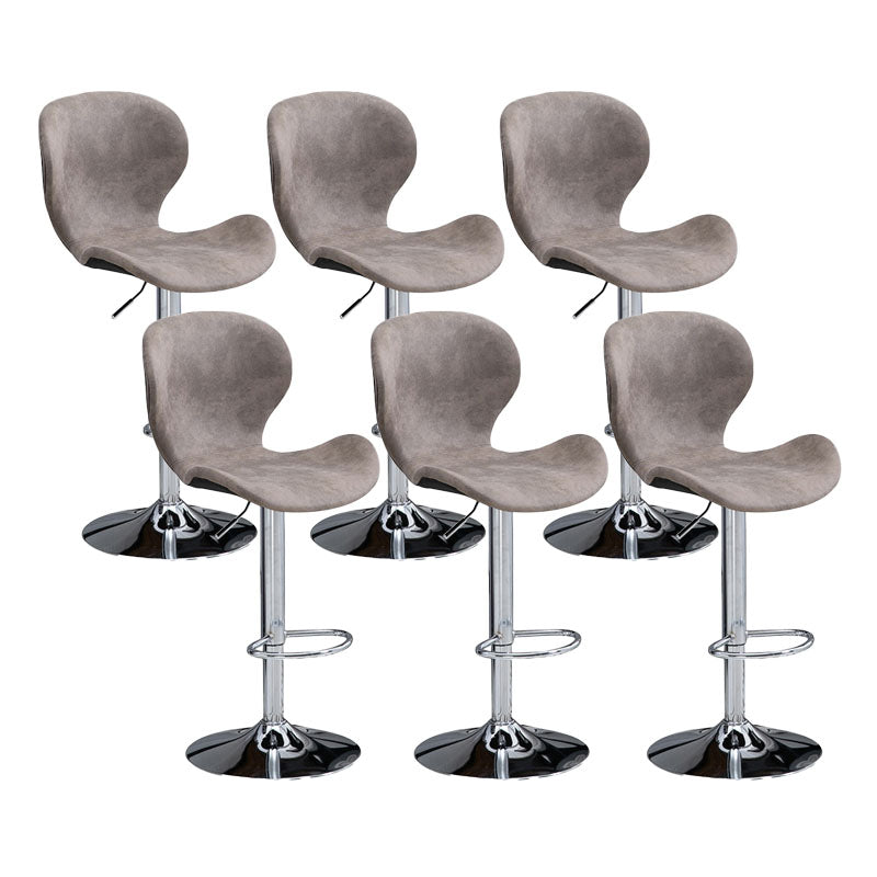 Scandinavian Metal Barstool Faux Leather Low Back Footrest Furniture