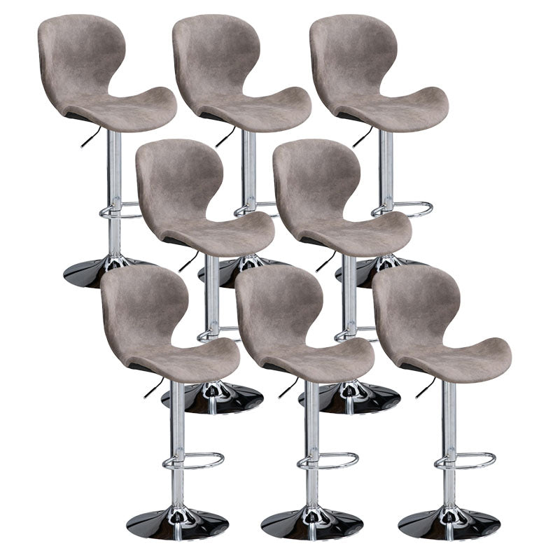 Scandinavian Metal Barstool Faux Leather Low Back Footrest Furniture