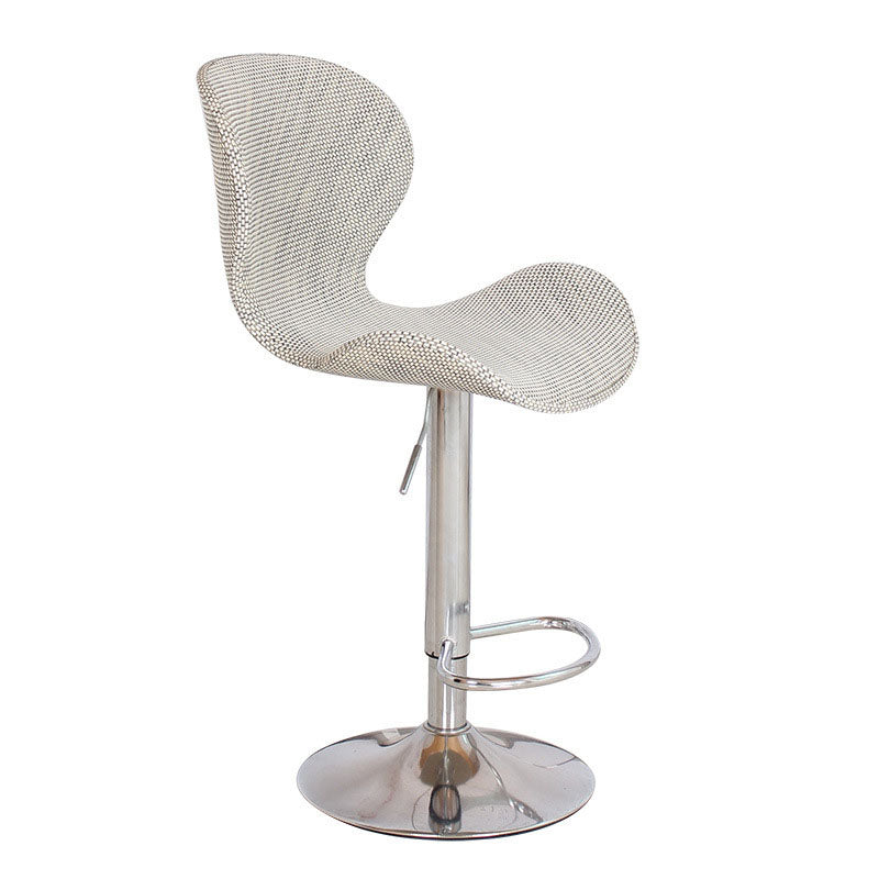 Scandinavian Metal Barstool Faux Leather Low Back Footrest Furniture