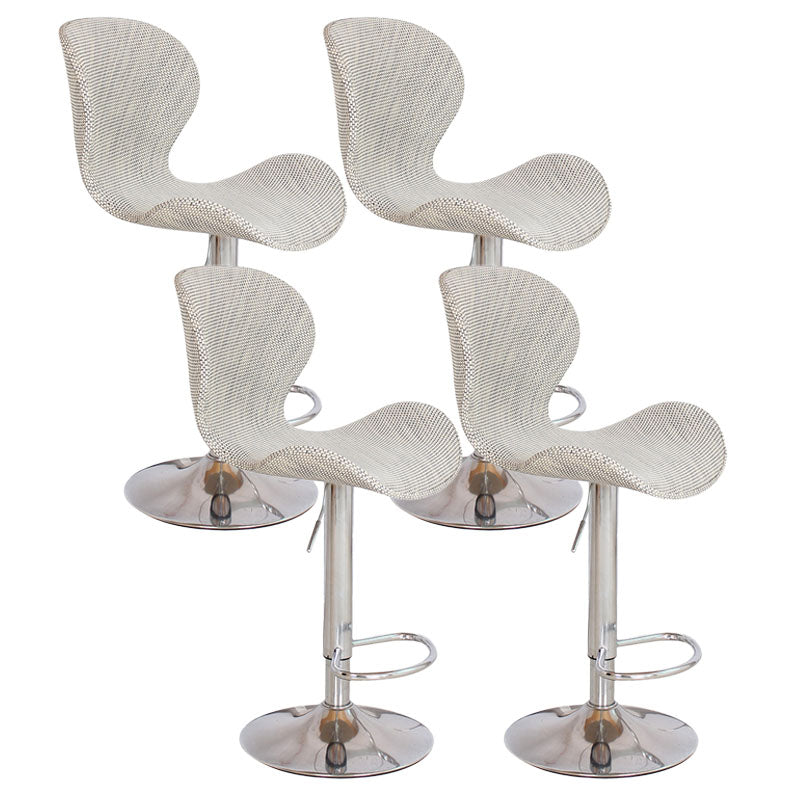 Scandinavian Metal Barstool Faux Leather Low Back Footrest Furniture