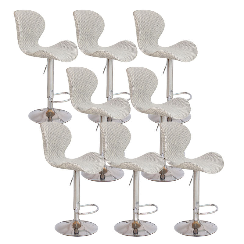 Scandinavian Metal Barstool Faux Leather Low Back Footrest Furniture