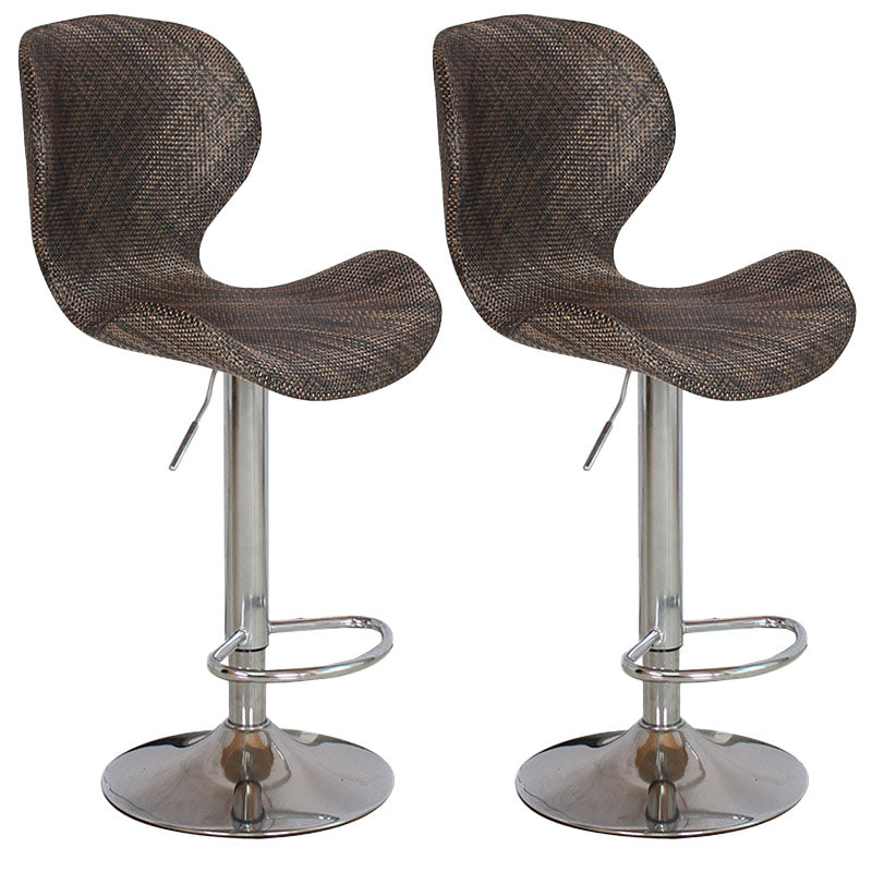 Scandinavian Metal Barstool Faux Leather Low Back Footrest Furniture