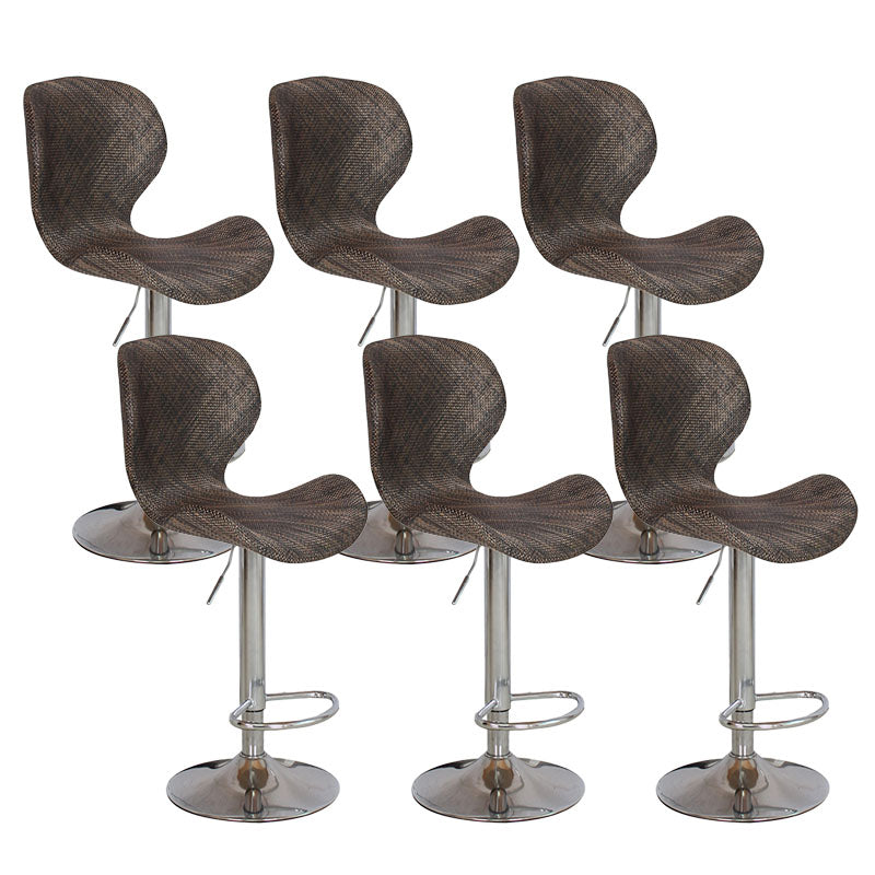 Scandinavian Metal Barstool Faux Leather Low Back Footrest Furniture