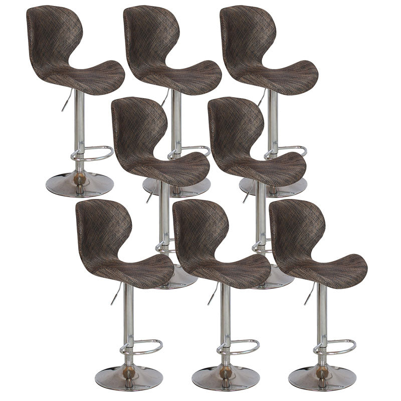 Scandinavian Metal Barstool Faux Leather Low Back Footrest Furniture