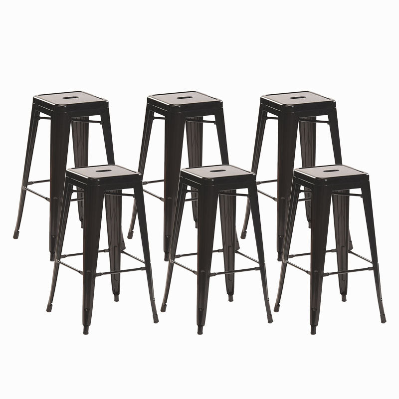 Industrial Square Backless Bar Stool Metal Indoor Stool for Bristol