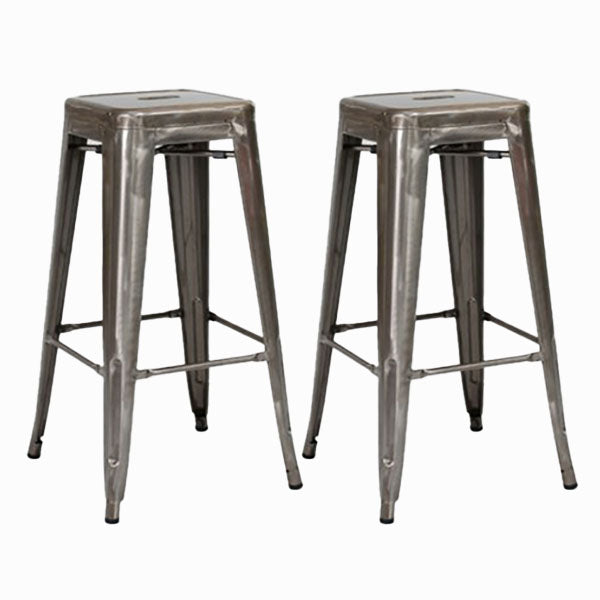 Industrial Square Backless Bar Stool Metal Indoor Stool for Bristol