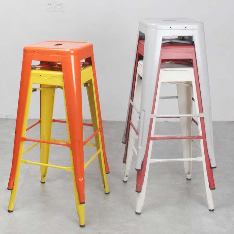 Industrial Square Backless Bar Stool Metal Indoor Stool for Bristol