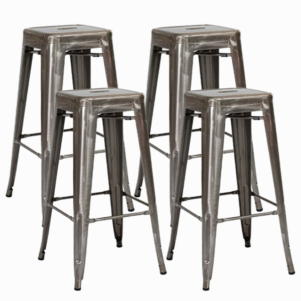 Industrial Square Backless Bar Stool Metal Indoor Stool for Bristol