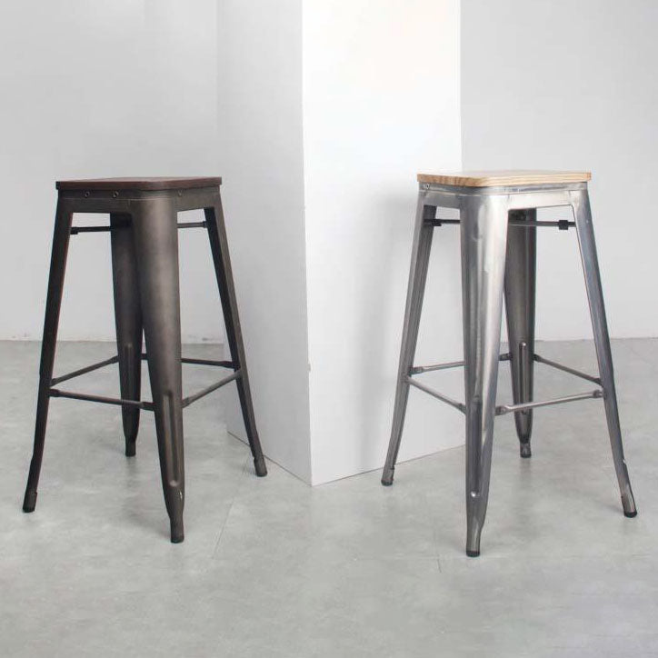 Industrial Square Backless Bar Stool Metal Indoor Stool for Bristol