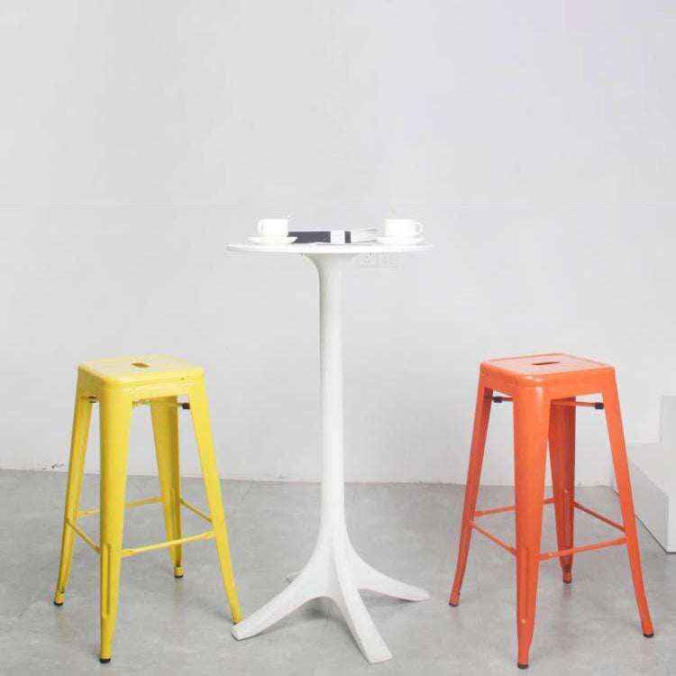 Industrial Square Backless Bar Stool Metal Indoor Stool for Bristol