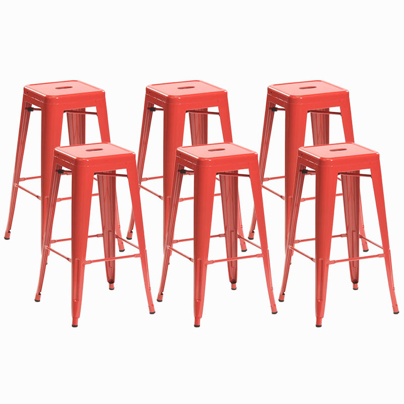 Industrial Square Backless Bar Stool Metal Indoor Stool for Bristol