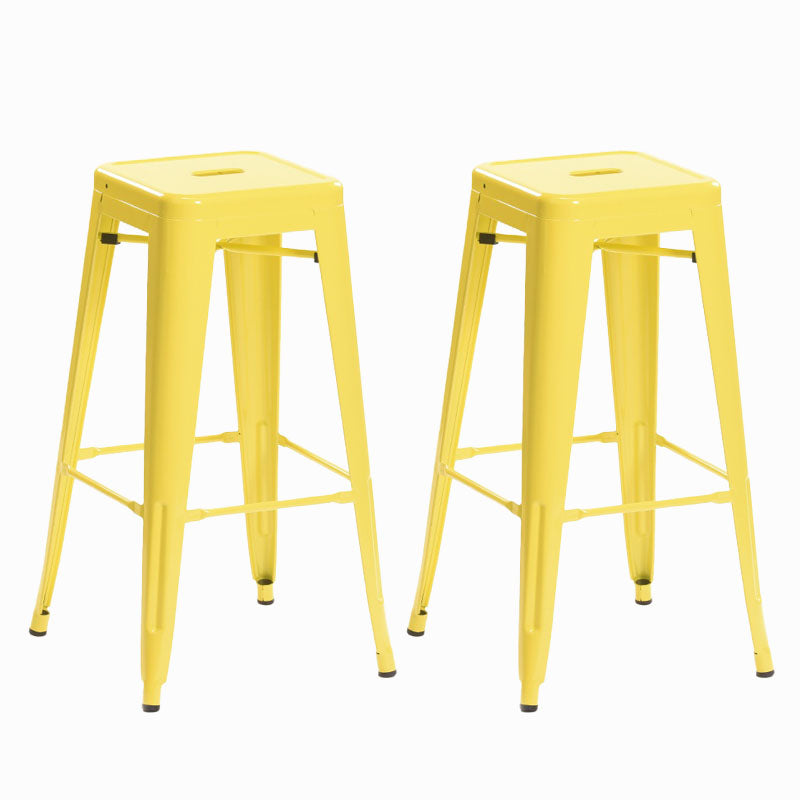 Industrial Square Backless Bar Stool Metal Indoor Stool for Bristol