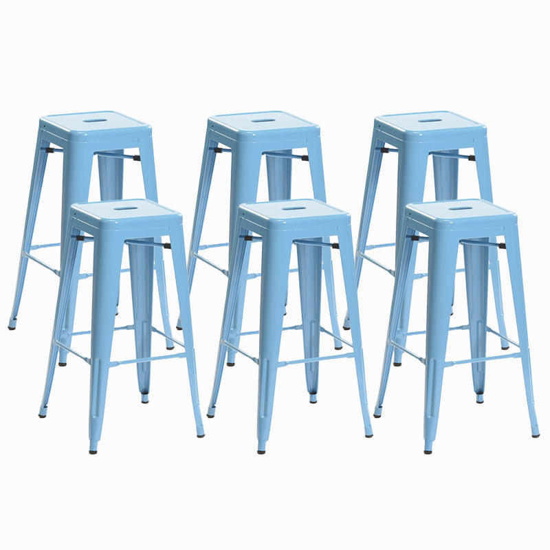 Industrial Square Backless Bar Stool Metal Indoor Stool for Bristol