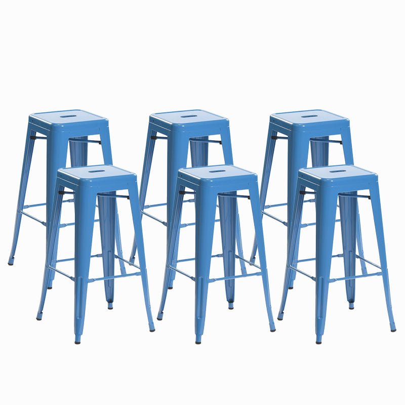 Industrial Square Backless Bar Stool Metal Indoor Stool for Bristol