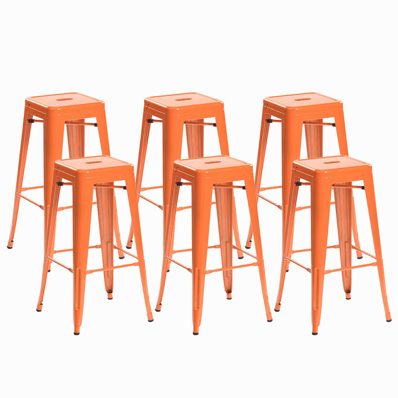 Industrial Square Backless Bar Stool Metal Indoor Stool for Bristol