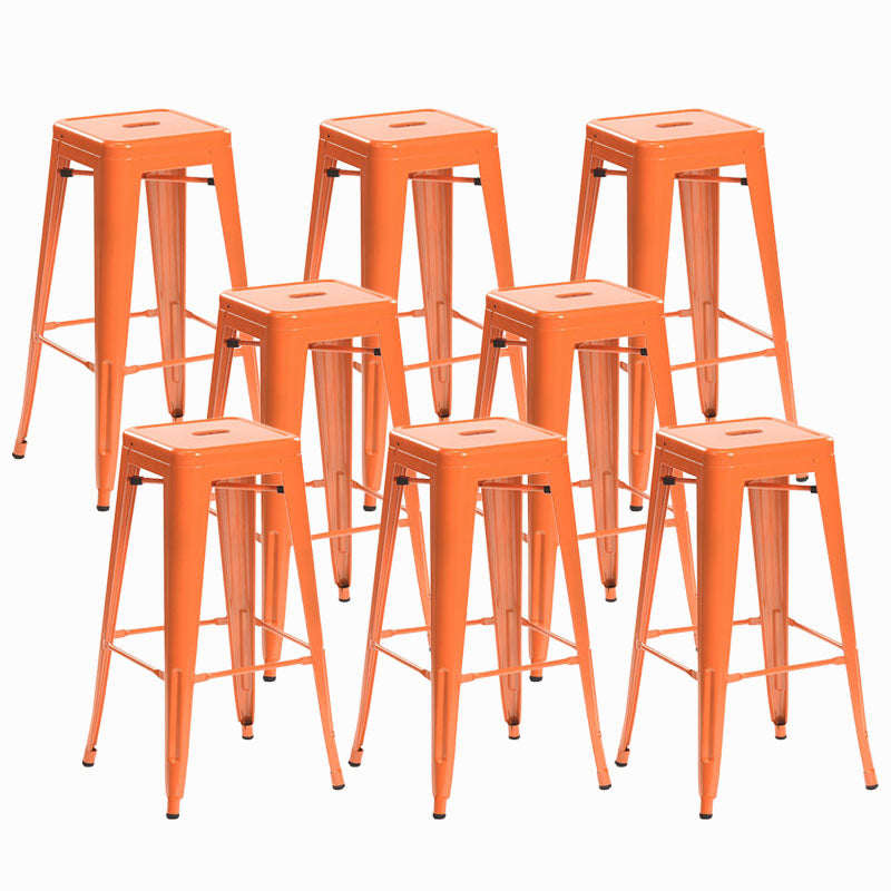 Industrial Square Backless Bar Stool Metal Indoor Stool for Bristol