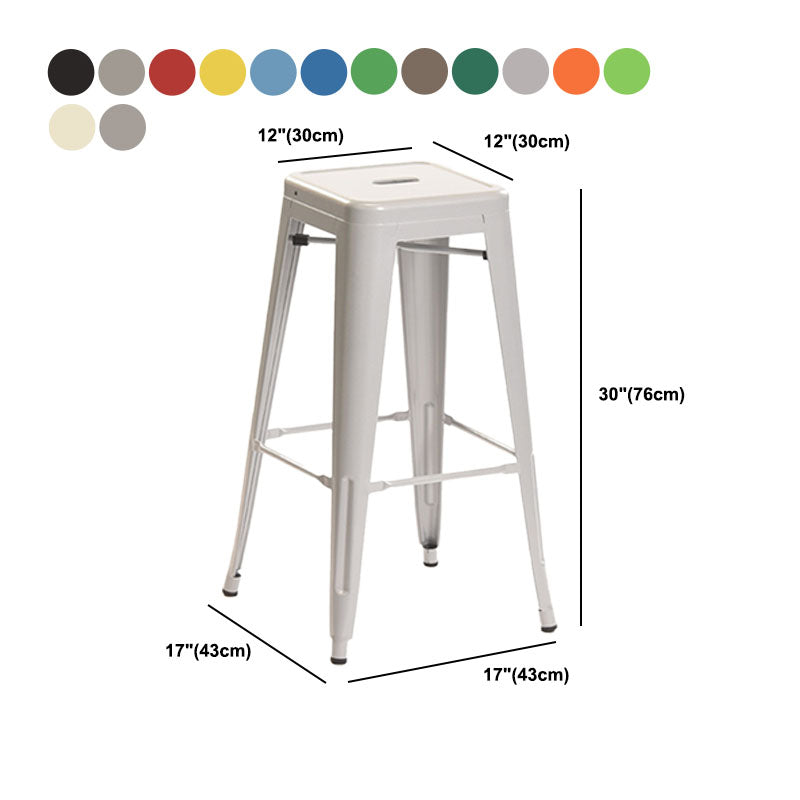 Industrial Square Backless Bar Stool Metal Indoor Stool for Bristol