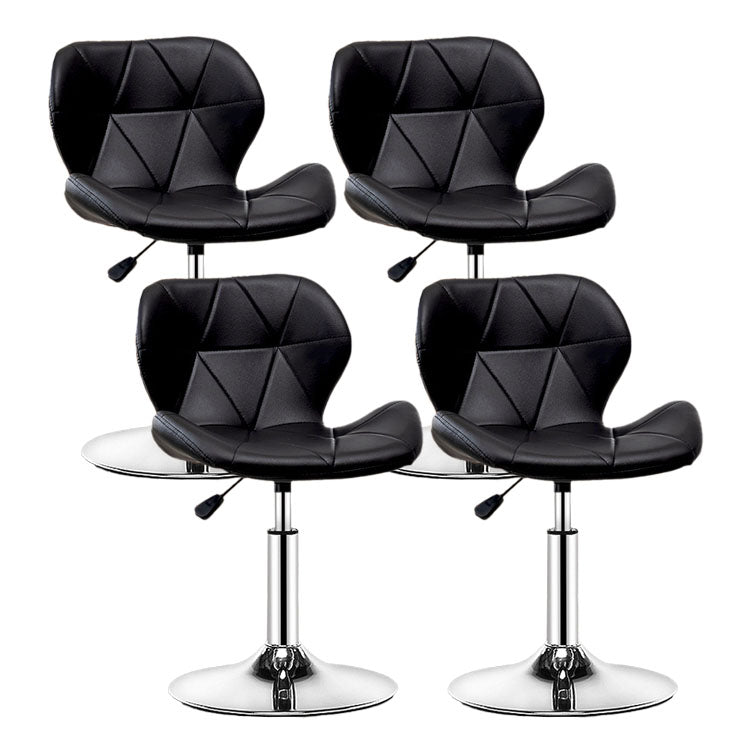 Scandinavian Metal Barstool Faux Leather Adjustable Counter Stool for Home