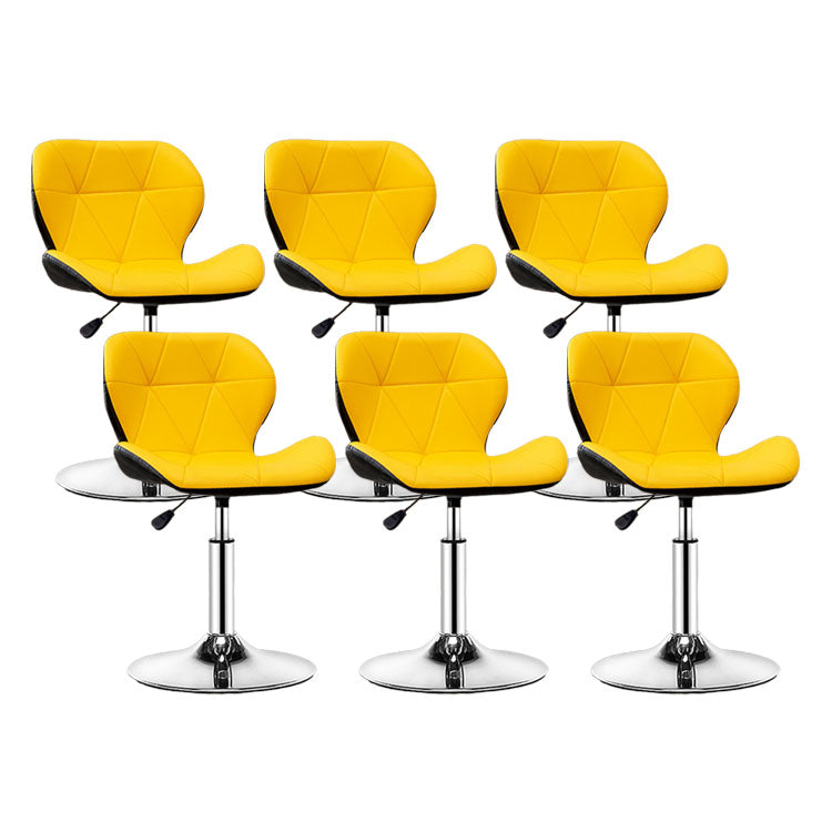 Scandinavian Metal Barstool Faux Leather Adjustable Counter Stool for Home