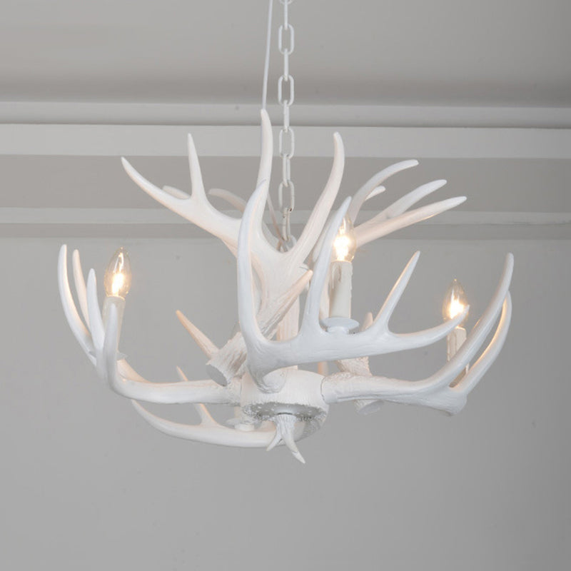Résine Antler suspendu lustre moderne 4/6/9 Lumières Blanc Plafond suspendu Light